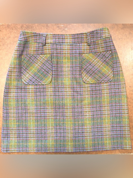 Liz Claiborne Dresses & Skirts - Vintage- 💜 Liz Claiborne- Liz Sport- Pastel Plaid Wool Blend Mini Skirt 💚